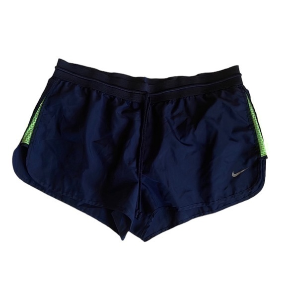 Nike Pants - Nike Dri Fit Running Athletic Women medium Navy Green Inner Liner Pull On Short